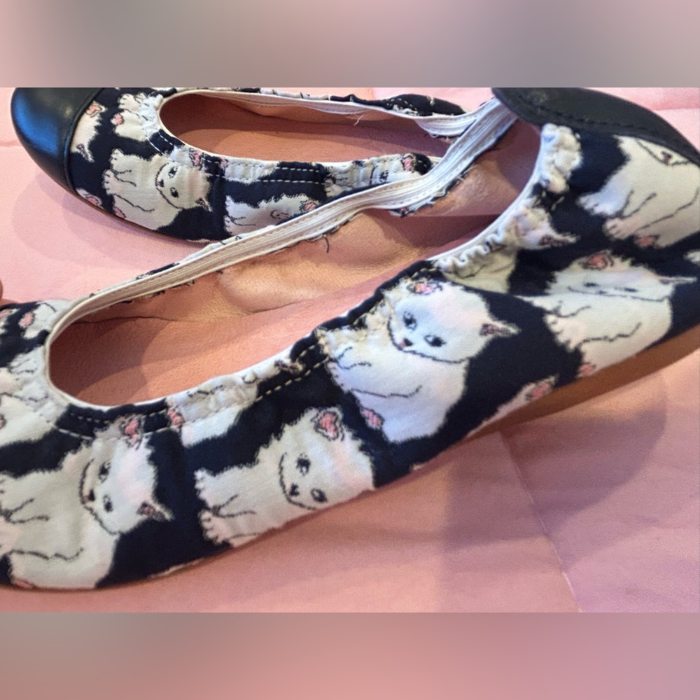 Charabia Paris Black and White Cat Print Flats 🐈‍⬛ - Picture 8 of 10